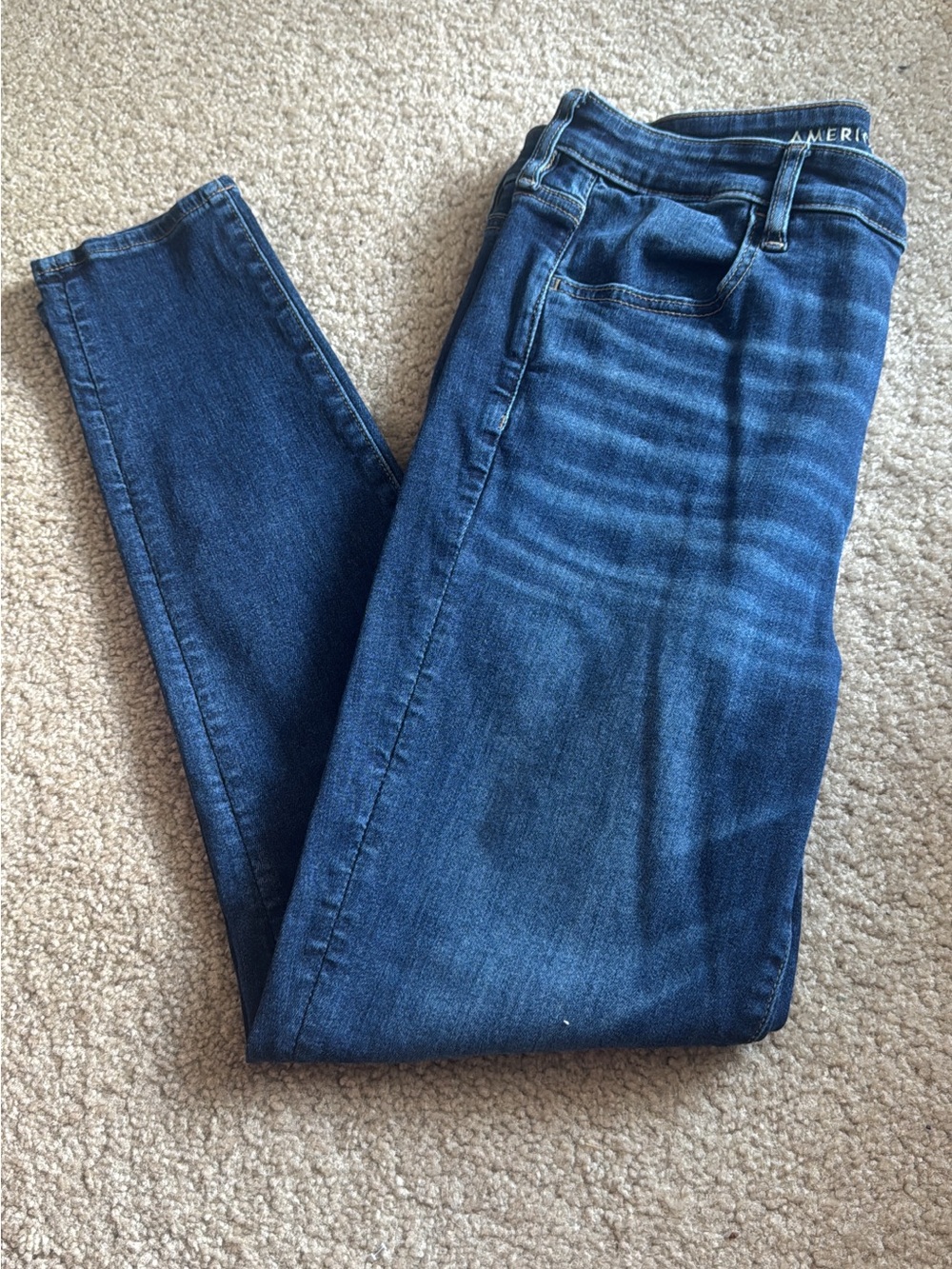 American Eagle Outfitters Women's Regular Fit Dark Blue Jeans